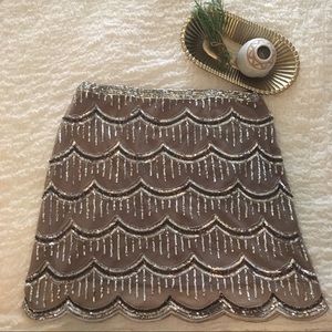 Sequined chandelier mesh skirt